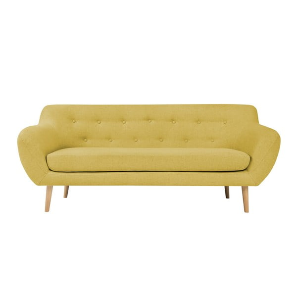 Żółta sofa dwuosobowa z jasnymi nogami Mazzini Sofas Sicile