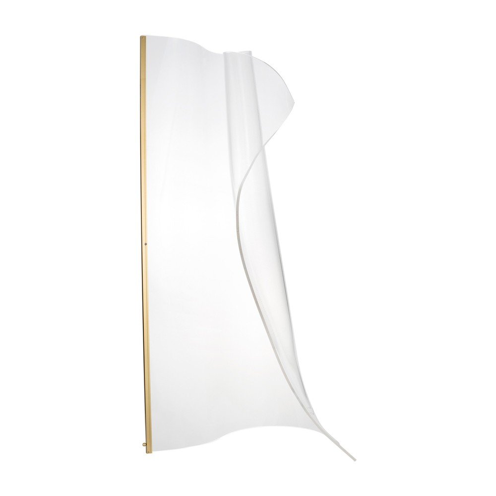 Aluminiowa lampa stojąca LED w kolorze złota z kloszem ze szkła akrylowego (wysokość 105 cm) Siderno – Nova Luce