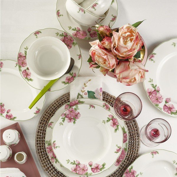 Komplet naczyń porcelanowych 28-częściowy Kutahya Flora-image-1