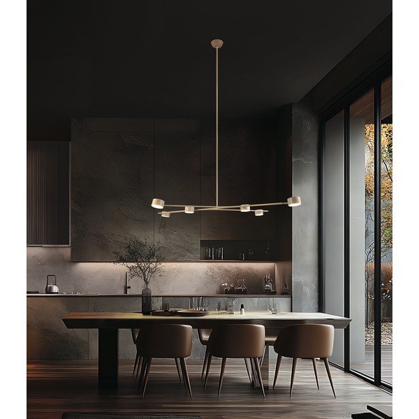 Beżowa metalowa lampa wisząca Coda – Trio Select-image-1