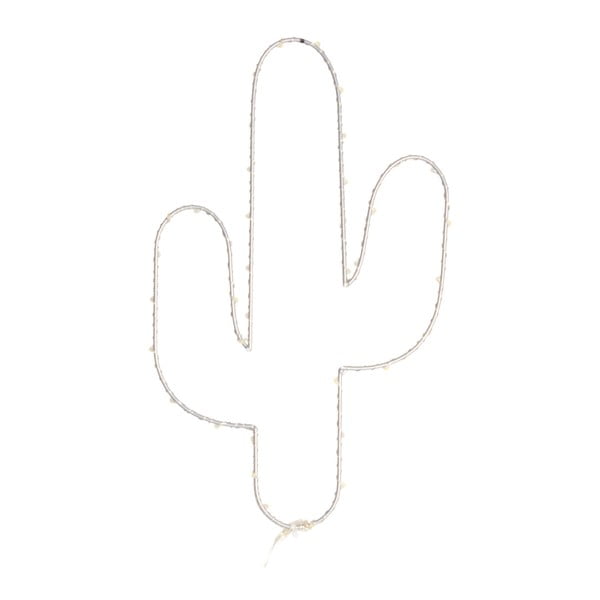 Biała dekoracja LED w kształcie kaktusa Opjet Paris Cactus