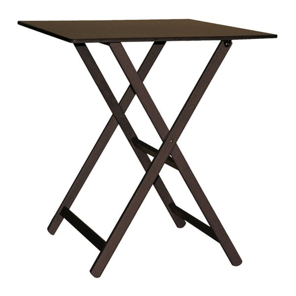 Ciemnobrązowy drewniany stół składany Valdomo Maison, 60x80 cm