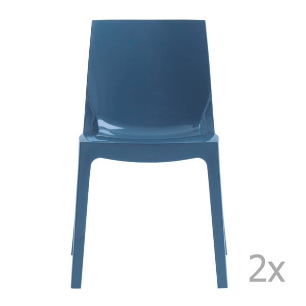 Zestaw 2 niebieskich krzeseł Castagnetti Ice