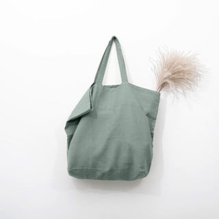 Zielona lniana torba na zakupy Linen Tales