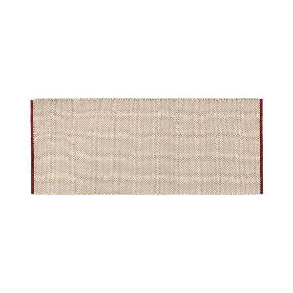 Czerwony/beżowy wełniany chodnik tkany ręcznie 80x170 cm Lenu – noo.ma