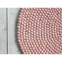 Różowy wełniany dywan kulkowy Wooldot Ball Rugs, ⌀ 90 cm