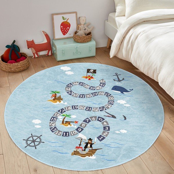 Jasnoniebieski dywan dziecięcy ø 100 cm Comfort – Mila Home-image-4