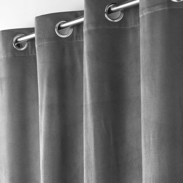 Antracytowa aksamitna zasłona 140x260 cm Velouriane – douceur d'intérieur-image-1