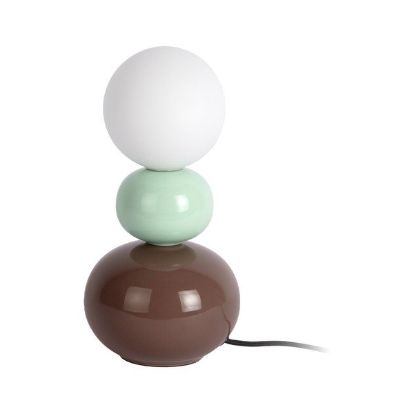 Miętowa/brązowa lampa stołowa ceramiczna (wysokość 26 cm) Firenze Pellet – Leitmotiv