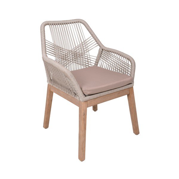 Beżowe drewniane krzesło ogrodowe Pomona – Garden Pleasure