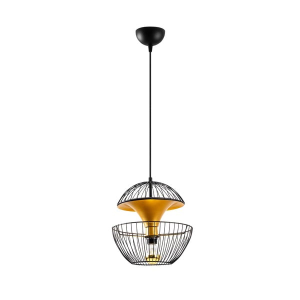 Lampa wisząca w czarno-złotym kolorze z metalowym kloszem ø 30 cm Telmander – Opviq lights