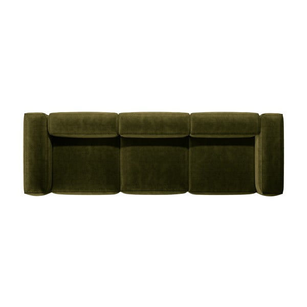 Zielona sztruksowa sofa 364 cm Bergamo – Cosmopolitan Design-image-3