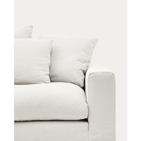 Biała lniana sofa 240 cm Nora – Kave Home-image-4