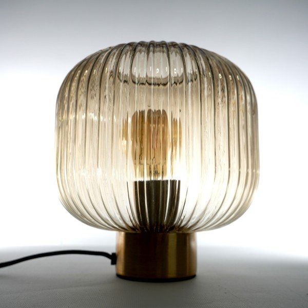 Brązowa lampa stołowa SULION Garbo, wys. 23,5 cm-image-2