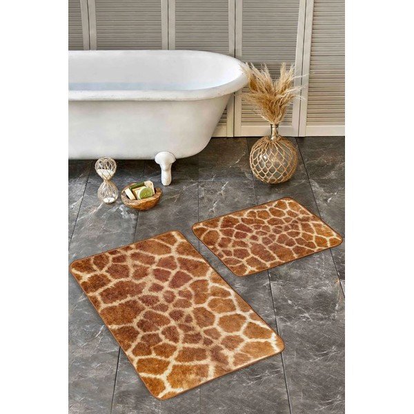 Brązowe aksamitne dywaniki łazienkowe zestaw 2 szt. 60x100 cm – Mila Home-image-4