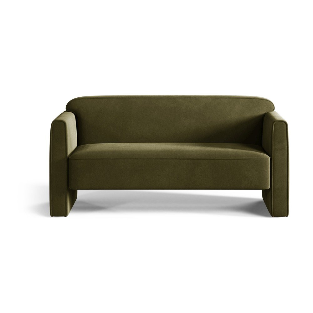 Zielona aksamitna sofa 140 cm Abby – Micadoni
