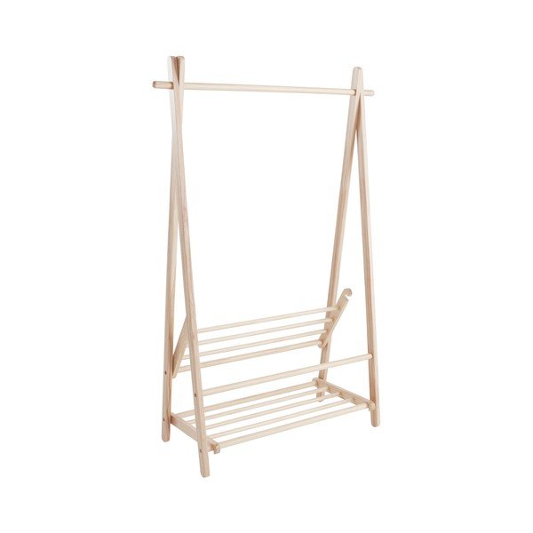 Stojak na ubrania z litego drewna sosnowego w jasnym naturalnym kolorze 100x150x41 cm Cole – Jotex-image-3