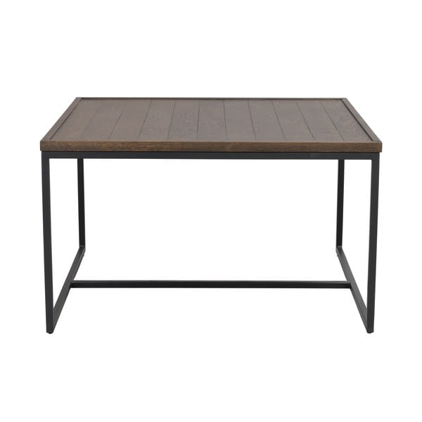 Ciemnobrązowy stolik z blatem z drewna dębowego ø 80 cm Deerfield – Rowico