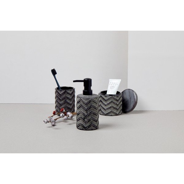 Ciemnoszary ręcznie malowany kubek na szczoteczki Wenko Mantua-image-4