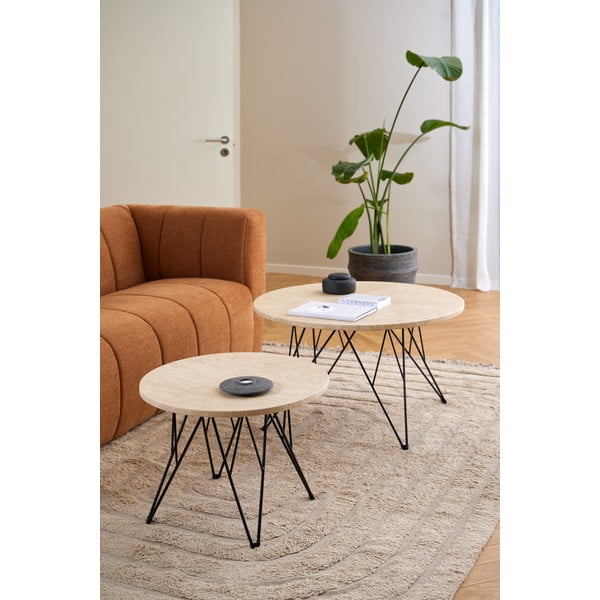 Okrągły stolik z blatem w dekorze marmuru ø 55 cm Prunus – Actona-image-1