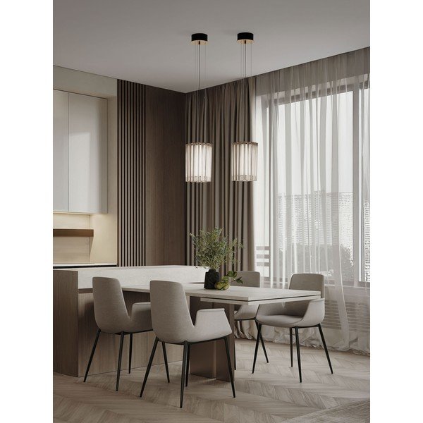 Stalowa lampa wisząca LED ze ściemniaczem w kolorze mosiądzu ø 22 cm Nol – Nova Luce-image-1
