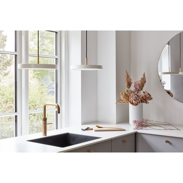 Biała lampa wisząca LED z metalowym kloszem ø 31 cm Asteria Mini – UMAGE-image-1