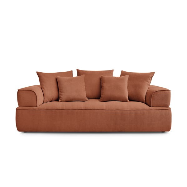 Sofa z tkaniny szenilowej w kolorze terakoty 237 cm Whesley – Bobochic Paris