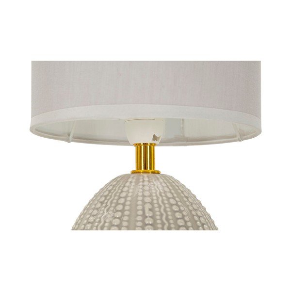 Jasnoszara lampa stołowa ceramiczna z tekstylnym kloszem (wysokość 30,5 cm) Flavi – Mauro Ferretti-image-4