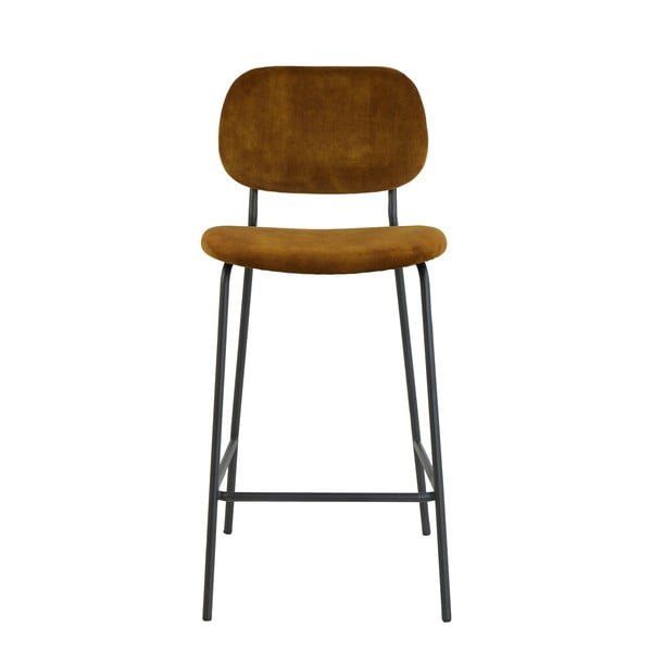 Musztardowy aksamitny hoker 92 cm Emma – Light & Living-image-3