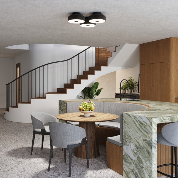 Czarna lampa sufitowa ø 30 cm Blacko – Sollux-image-2