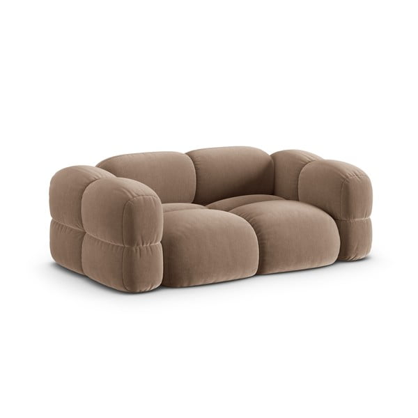 Brązowa aksamitna sofa 210 cm Loretto – Cosmopolitan Design-image-2