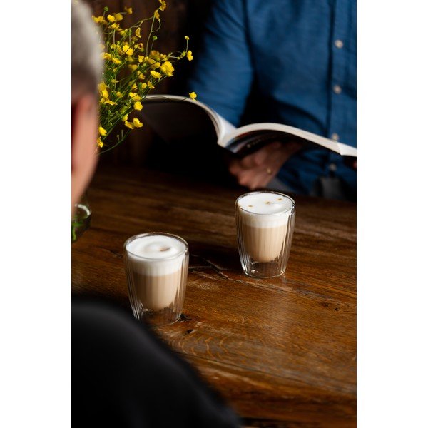 Szklane kubki zestaw 2 szt. do cappuccino 250 ml Livio Duo – Vialli Design-image-3