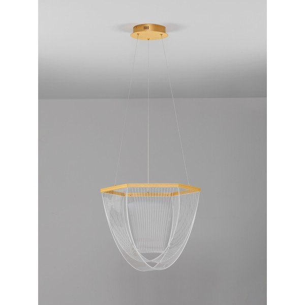 Aluminiowa lampa wisząca LED ze ściemniaczem w kolorze złota z kloszem ze szkła akrylowego ø 52 cm Valentin – Nova Luce-image-4