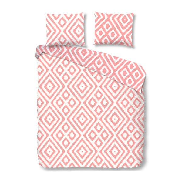 Różowa bawełniana pościel dwuosobowa Good Mornings Frits, 240x200 cm