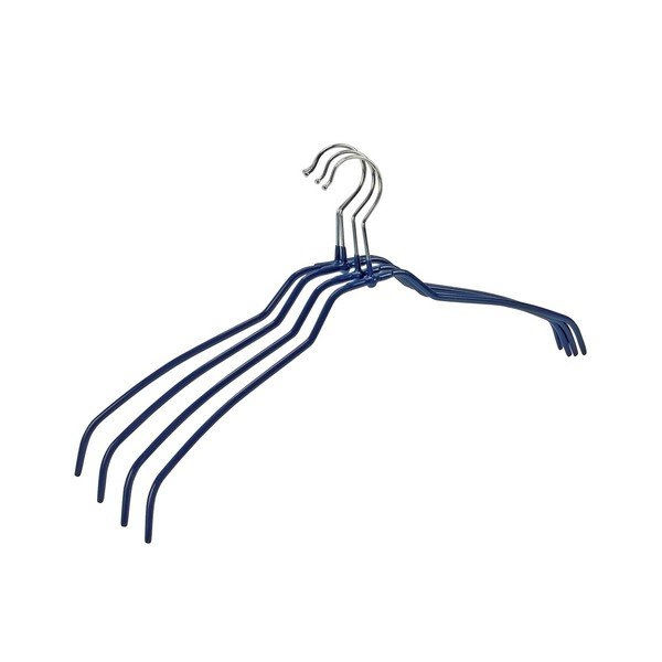 Komplet 4 niebieskich antypoślizgowych wieszaków na ubranie Wenko Hanger Slim-image-1