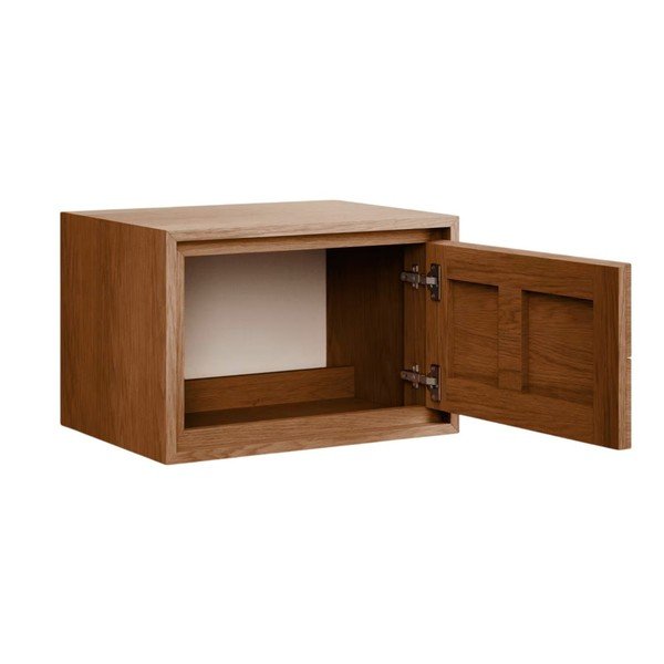 Brązowa wisząca szafka pod umywalkę z litego drewna tekowego 60x40 cm Kenta – Kave Home-image-2