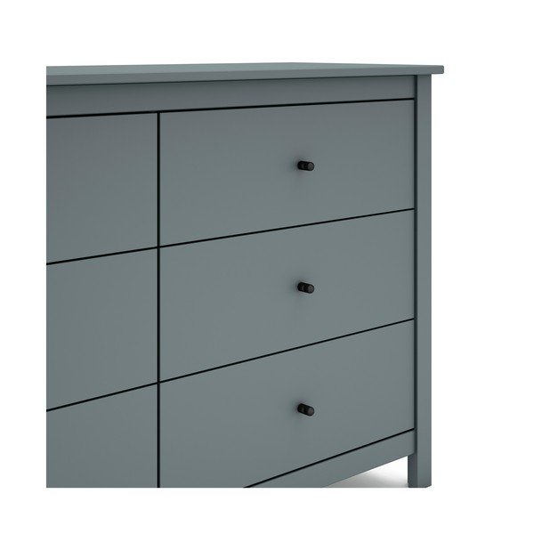 Szarozielona komoda z litego drewna sosnowego 130x80x45 cm Misti – Marckeric-image-4