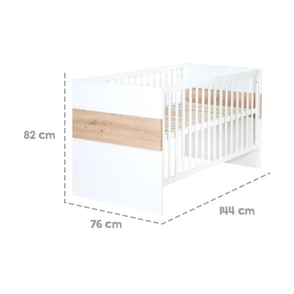 Biało-naturalne łóżeczko 70x140 cm Lion – Roba-image-2