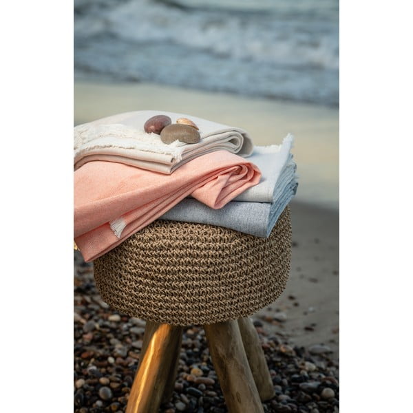 Beżowy pled z domieszką bawełny Euromant Summer Linen, 140x180 cm-image-3