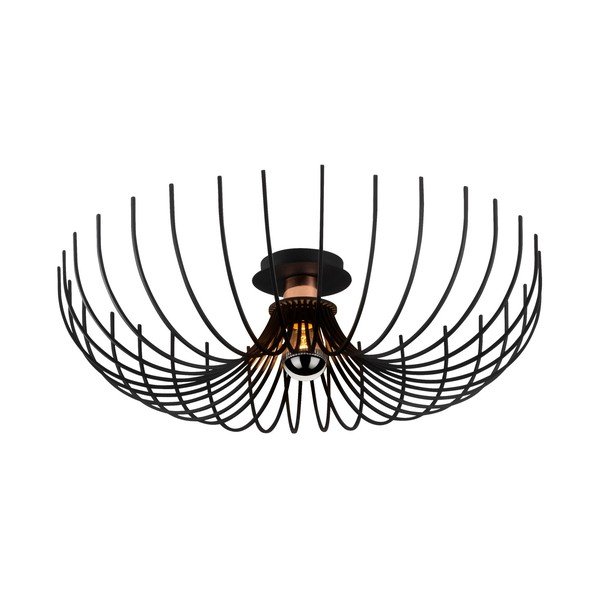 Czarna lampa sufitowa z metalowym kloszem ø 56 cm Aspendos – Opviq lights-image-2