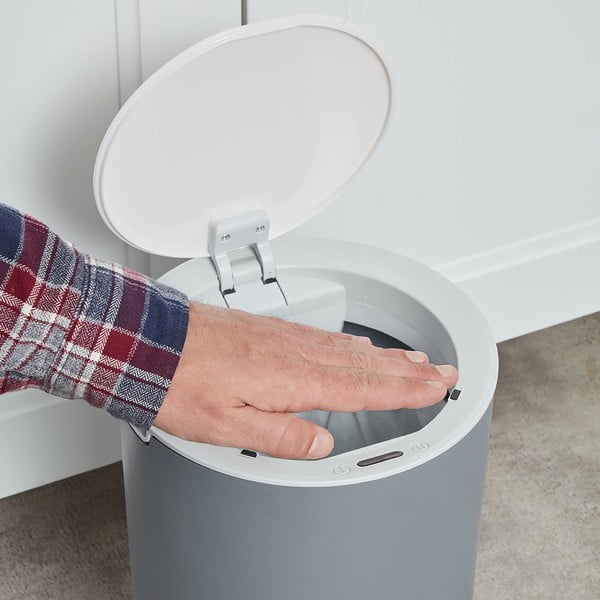 Jasnoszary kosz na śmieci Addis Sensoric, 8 l-image-3