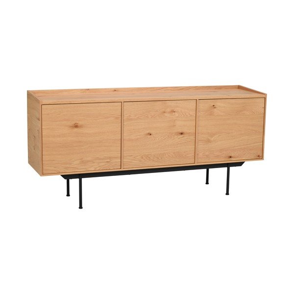 Naturalna niska komoda w dekorze dębu 160x74 cm Brewerton – Rowico-image-2