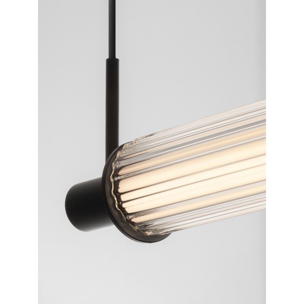 Aluminiowa lampa wisząca LED ze ściemniaczem w kolorze matowej czerni ze szklanym kloszem Glovia – Nova Luce-image-3