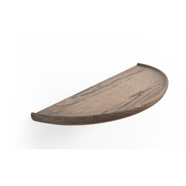 Brązowa półka z litego drewna dębowego 40 cm Mu – Gazzda-image-3