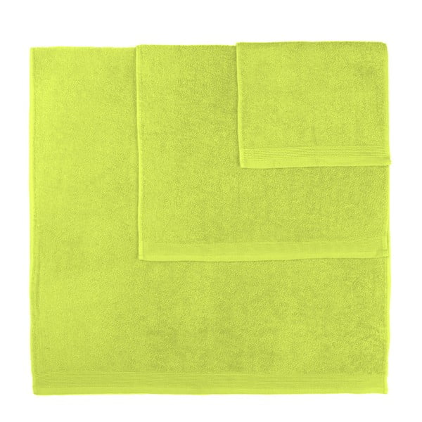 Komplet 3 zielonych ręczników Artex Delta