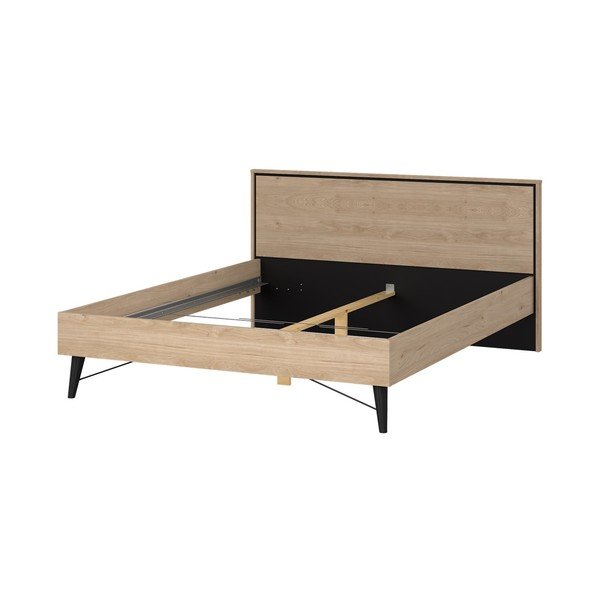 Łóżko dwuosobowe w dekorze dębu 180x200 cm Ry – Tvilum-image-3