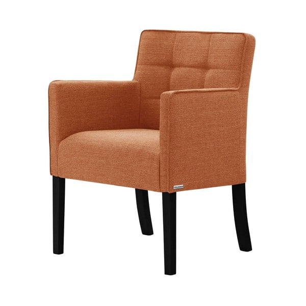 Pomarańczowe krzesło z czarnymi nogami Ted Lapidus Maison Freesia