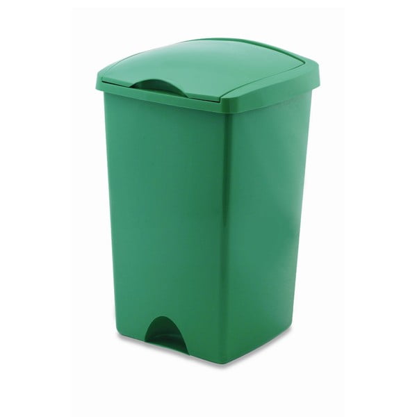 Zielony kosz na śmieci z pokrywą Addis Lift, 50 l