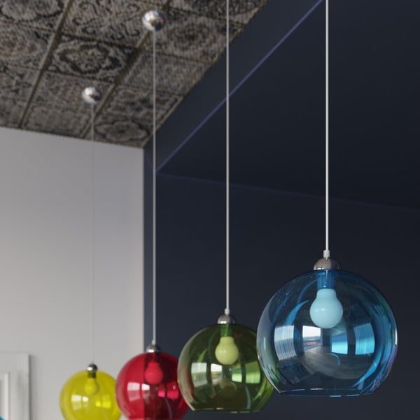 Beżowa lampa wisząca z szklanym kloszem ø 30 cm Bilbao – Sollux-image-1