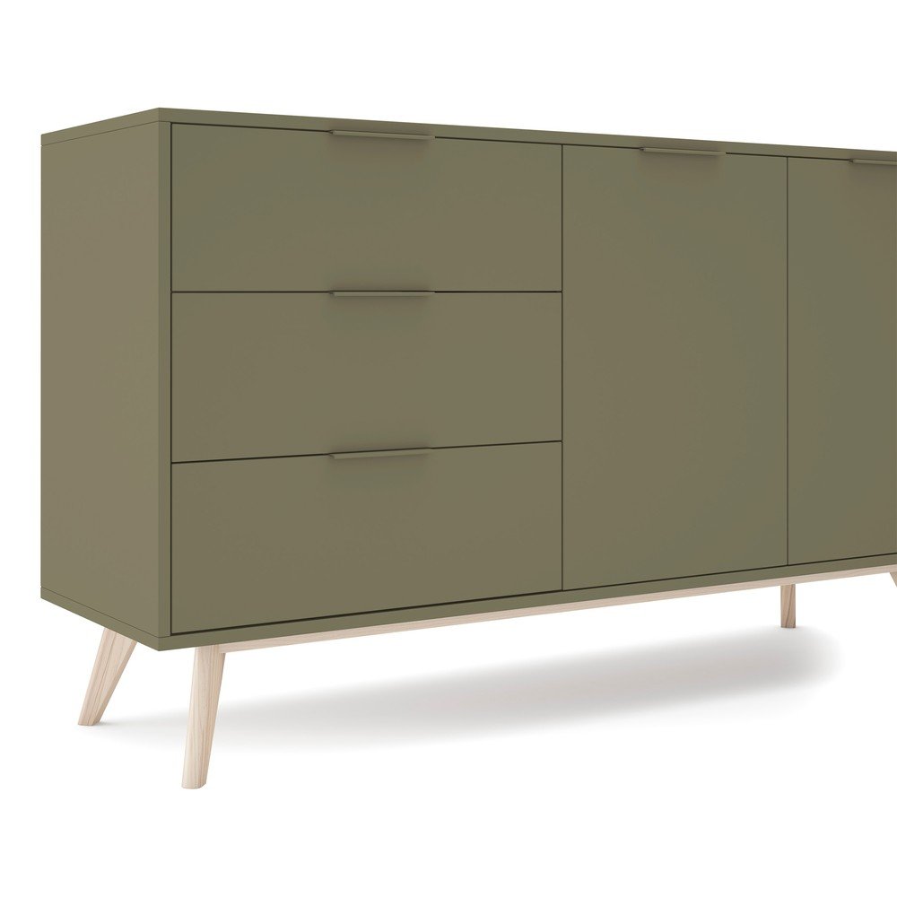 Zielona komoda z matowym wykończeniem 140x81x40 cm Campus – Marckeric (zdjęcie 7)